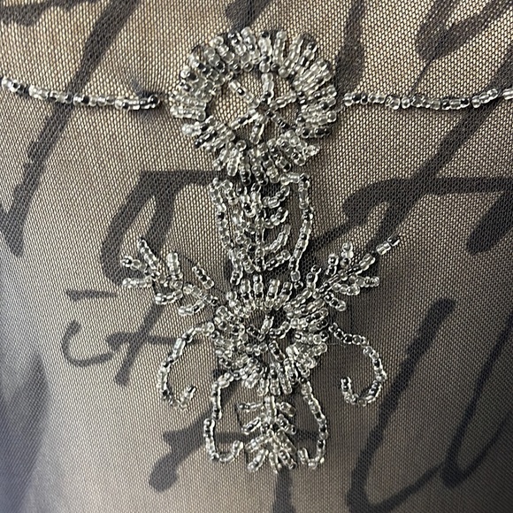 Soyaconcept Dark Grey Sheer Silver Beaded Tank (L) - Picture 8 of 15